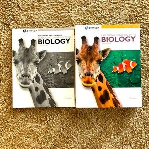 Used Christian Biology textbook and solutions. 9th grade. Workbook not included.
